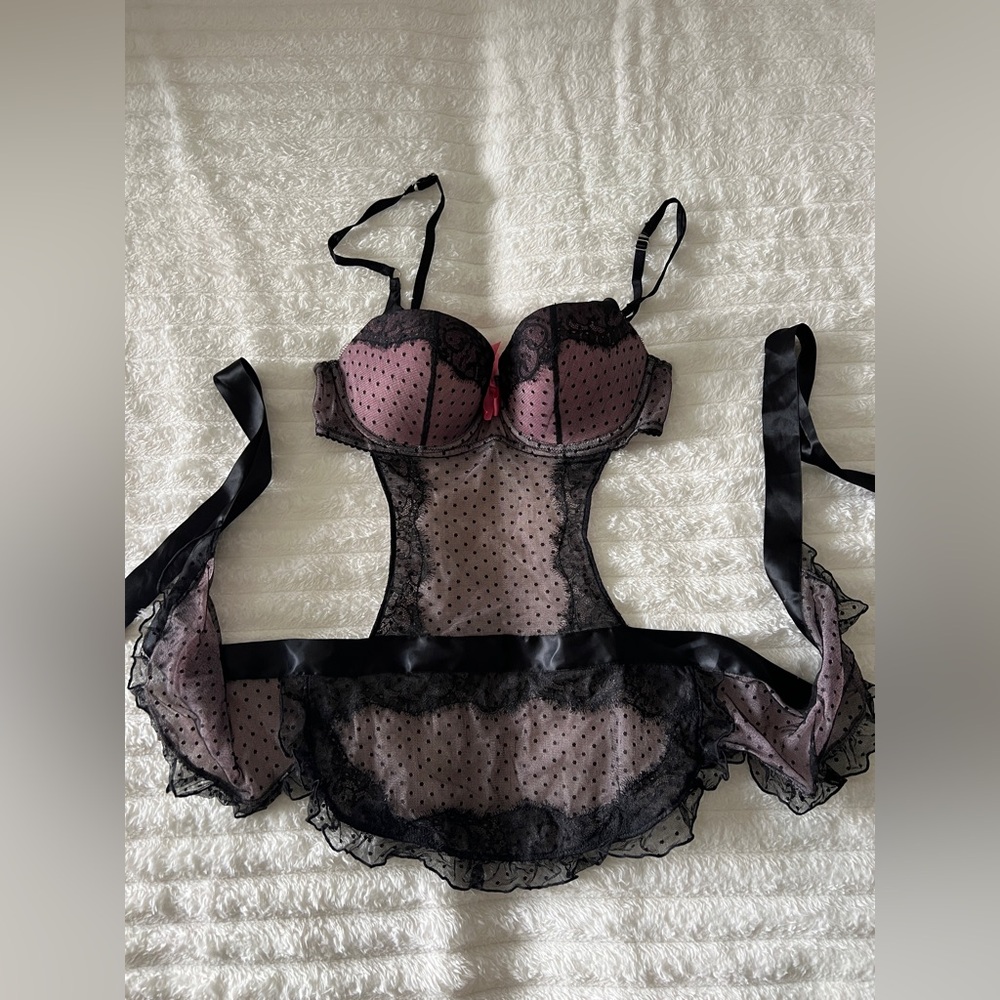 Sexy Little Things Apron Lingerie Vintage Victorias Secret 36c